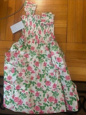Hill house home Girls Floral Sundress with Pink Roses nwt